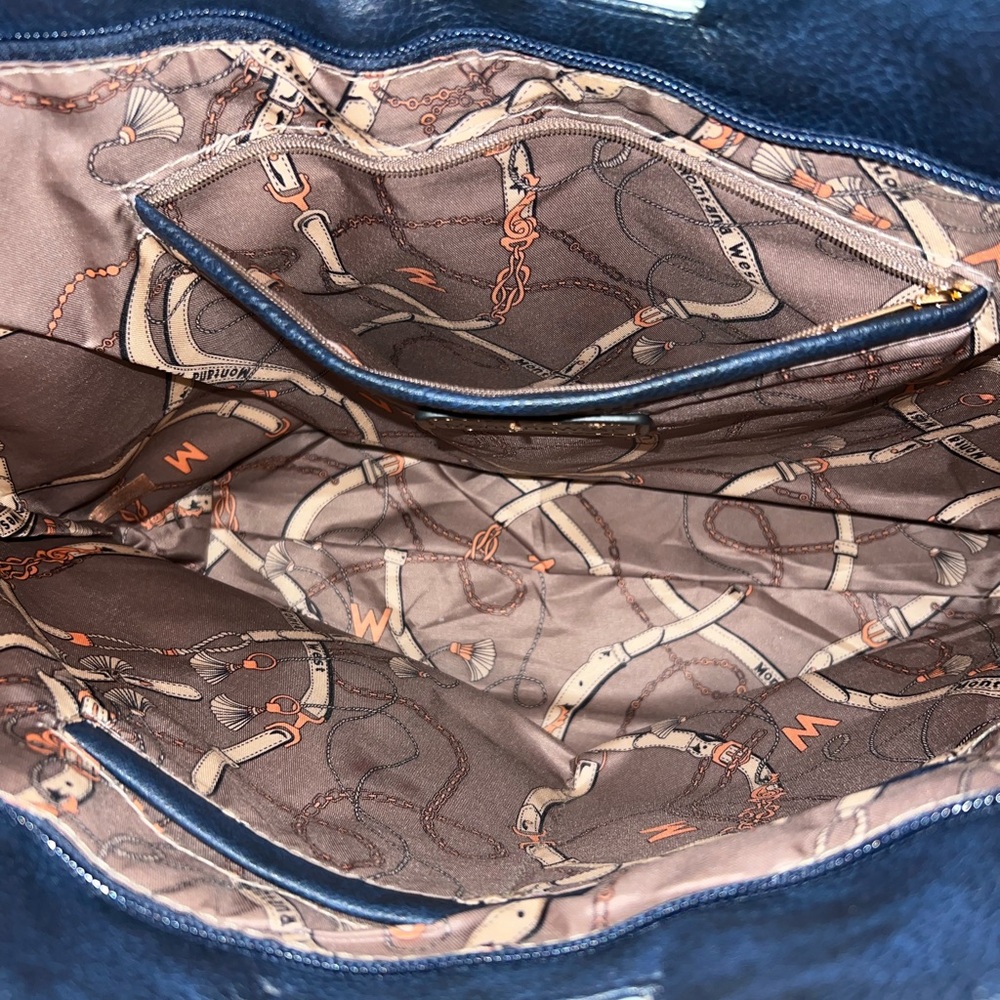Navy Blue and Gray/Silver Tote Bag - Montana West - Picture 3 of 6